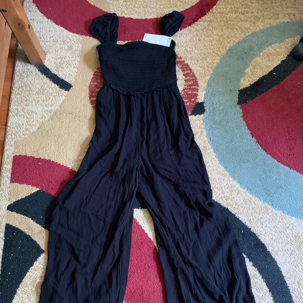 UO Nova Smocked Wide-Leg Jumpsuit